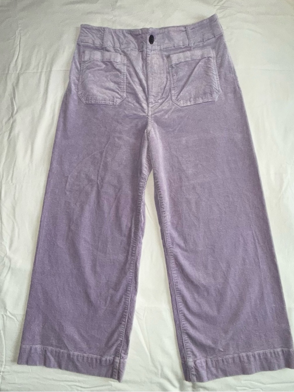Anthropologie Lavender Wide-Leg Corduroy Pants